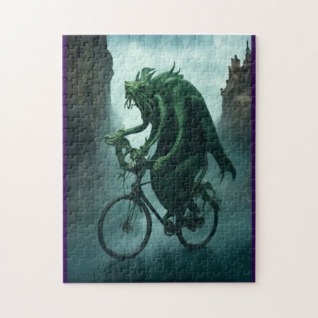 Der Eldritch-Radfahrer Cthulhu fährt ein Bike Puzzle (Vertikal)