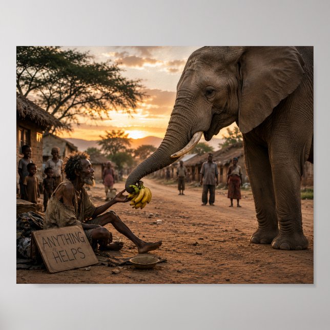 Der Elefant, der sein Essen teilte Poster (Vorne)