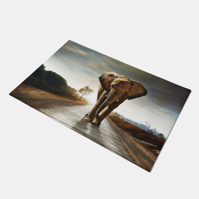 Der Elefant Fußmatte (Schrägansicht)