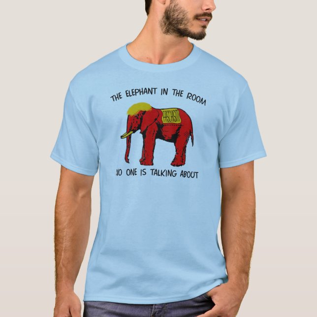 Der Elefant im Raum niemand spricht T-Shirt (Vorderseite)