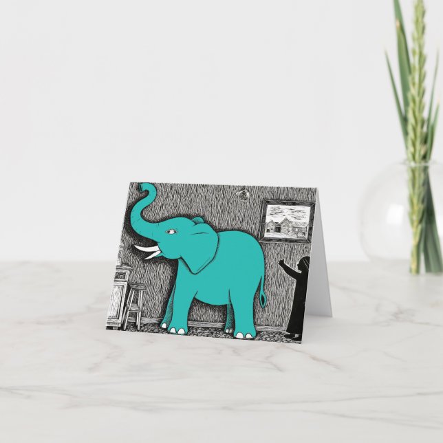 Der Elefant im Zimmer Dankeskarte (Vorderseite)
