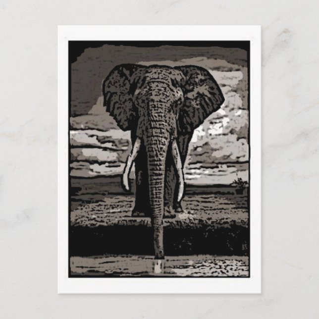 Der Elefant Postkarte (Vorderseite)