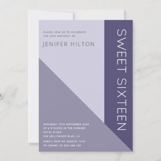 Der elegante Farbblock 16 . Geburtstag Einladung