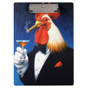 Der elegante Hahn Lustiger Herrenclub Klemmbrett
