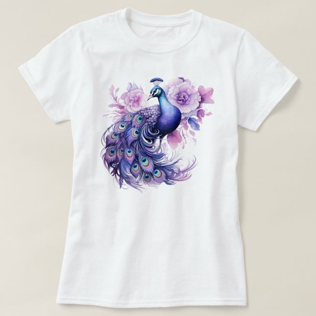 Der elegante Pfau T-Shirt (Design vorne)
