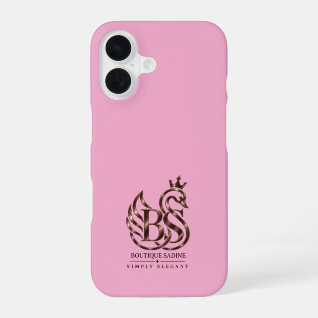 Der elegante Schwan Minimalist Blush iPhone 16 Hülle (Rückseite)