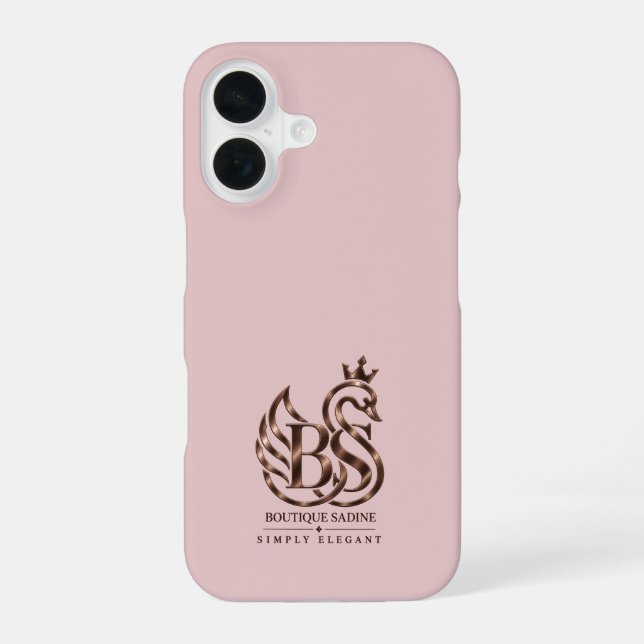 Der elegante Schwan Minimalist Blush Pink iPhone 16 Hülle (Rückseite)