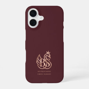 Der elegante Schwan Minimalist Burgunder iPhone-Hü iPhone 16 Hülle