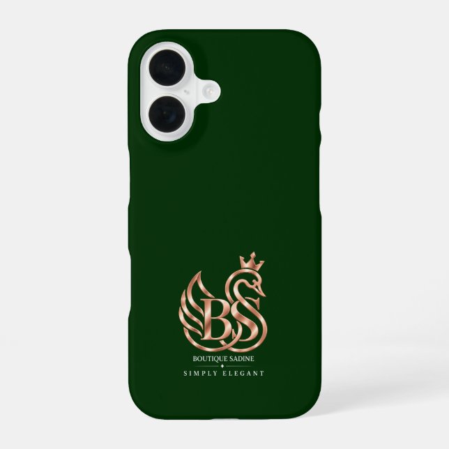 Der elegante Schwan Minimalist Deep Forest Gr iPho iPhone 16 Hülle (Rückseite)