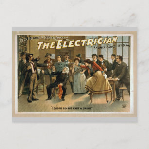 Der Elektriker, 'Ich sagte, er wollte kein Getränk Postkarte