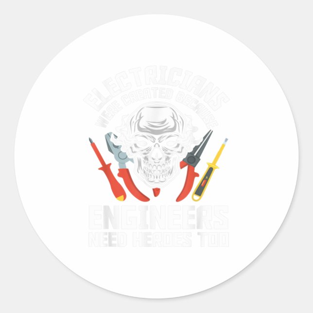 Der Elektriker wurde durch Motor geschaffen Runder Aufkleber (Vorderseite)