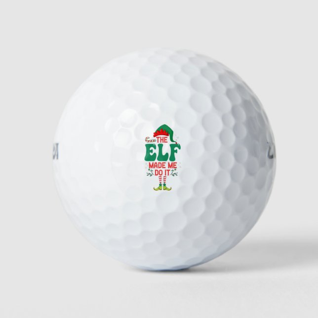 Der Elf ließ mich machen es lustige Weihnachts-Elf Golfball (Vorderseite)