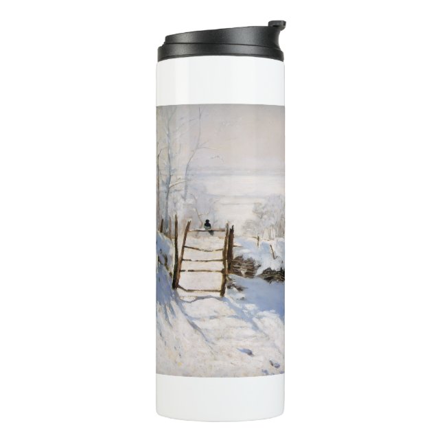 Der Elster-Vogel (Winterlandschaft) (von Claude Mo Thermosbecher (Nach links gedreht)
