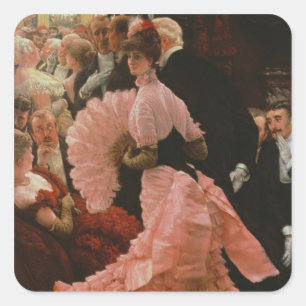Der Empfang oder L'Ambitieuse (Politische Frau) c Quadratischer Aufkleber
