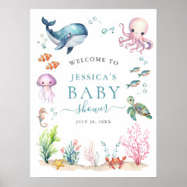 Der Empfang unter der bunten Babydusche Poster