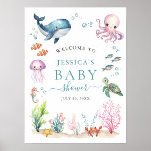Der Empfang unter der bunten Babydusche Poster