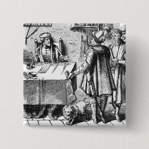 Der Empfänger von Steuern, nach einem Holzschnitt Button