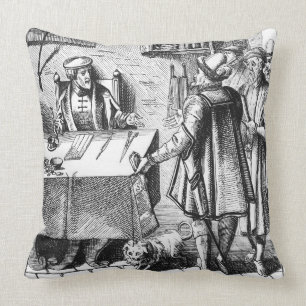 Der Empfänger von Steuern, nach einem Holzschnitt Kissen
