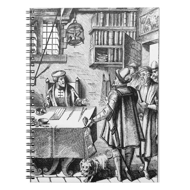 Der Empfänger von Steuern, nach einem Holzschnitt Notizblock (Vorderseite)