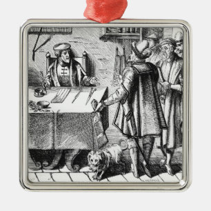 Der Empfänger von Steuern, nach einem Holzschnitt Ornament Aus Metall