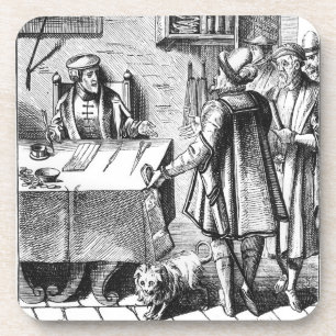 Der Empfänger von Steuern, nach einem Holzschnitt Untersetzer