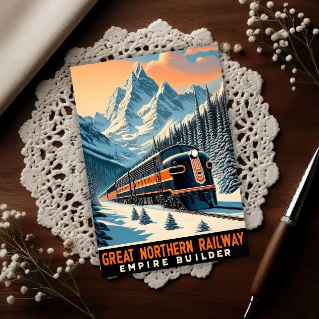 Der Empire Builder Vintage Zug Postkarte (Von Creator hochgeladen)