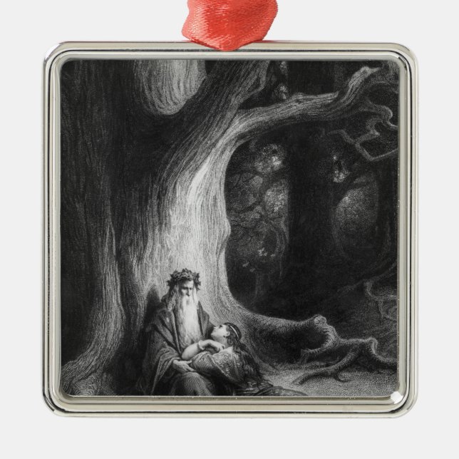 Der Enchanter MERLIN und der feenhafte Vivien Ornament Aus Metall (Vorne)