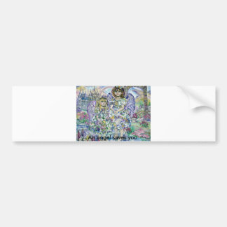 Der Engel der lila Blume., ein Engel rettet… Autoaufkleber