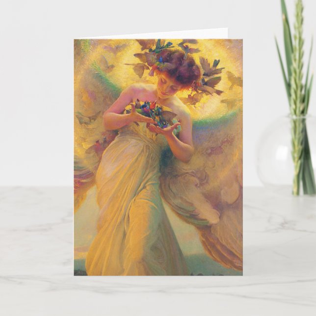 Der Engel der Vögel Franz Dvorak 1910 Karte (Vorderseite)