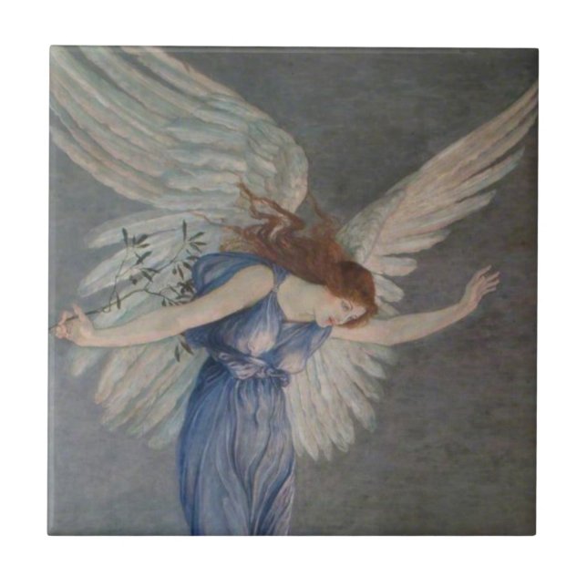 Der Engel des Friedens (von Walter Crane) Fliese (Vorderseite)