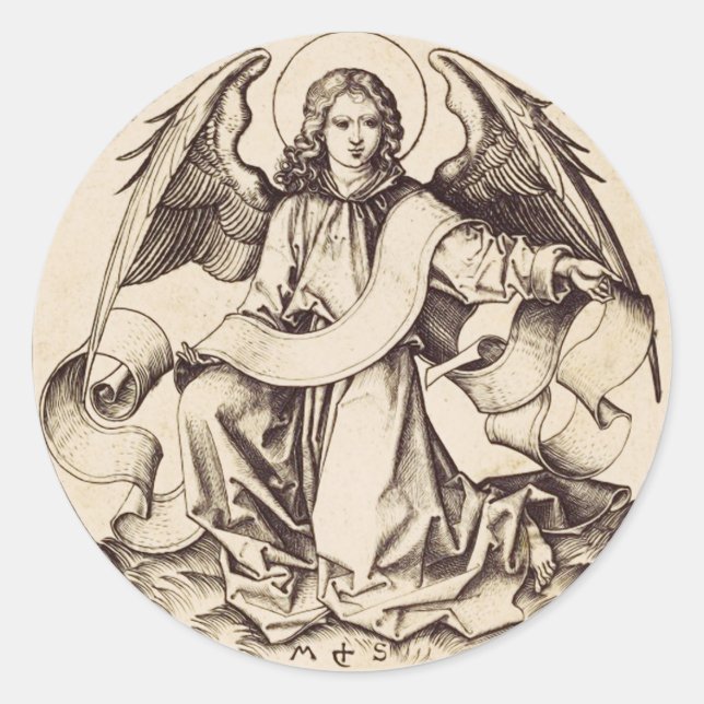 Der Engel des Heiligen Matthew Runder Aufkleber (Vorderseite)