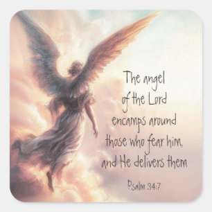 Der Engel des Herrn zensiert die Bibelschrift Quadratischer Aufkleber