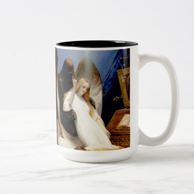 Der Engel des Todes fallen Zweifarbige Tasse (Rechts)