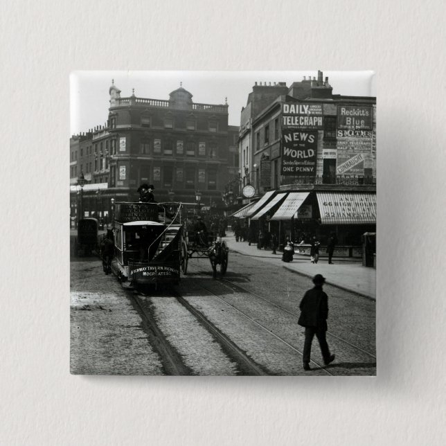 Der Engel, Islington, London, c.1890 Button (Vorderseite)