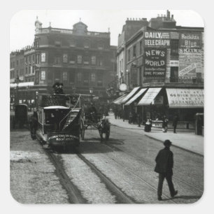Der Engel, Islington, London, c.1890 Quadratischer Aufkleber