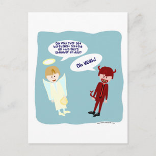 Der Engel und der Teufel auf meiner Schulter Postkarte