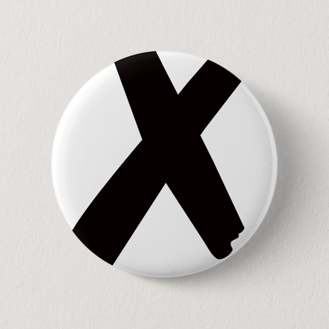 Der englische amerikanische Buchstabe "X " Button (Vorderseite)