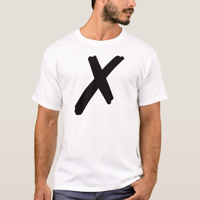 Der englische amerikanische Buchstabe "X " T-Shirt (Vorderseite)
