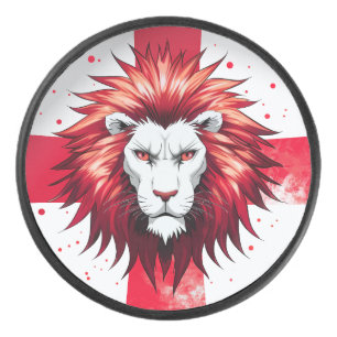 Der englische Löwe Eishockey Puck