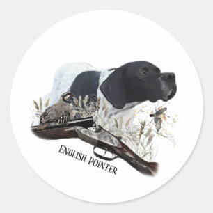 Der englische Pointer Runder Aufkleber