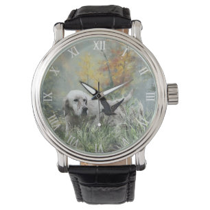 Der englische Setter , die Jagdsaison für Holzhack Armbanduhr