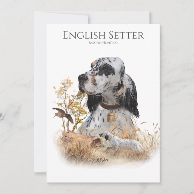 Der englische Setter, Leidensjagd Einladung (Vorderseite)