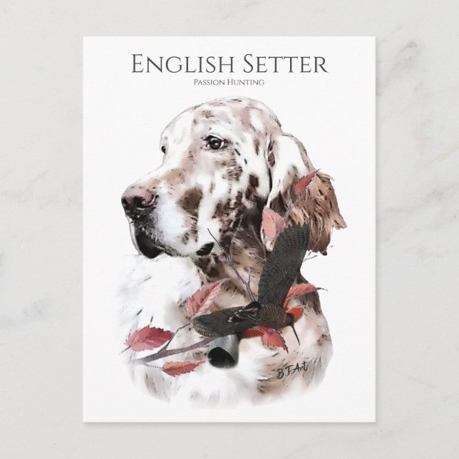 Der englische Setter, Leidensjagd Postkarte (Vorderseite)