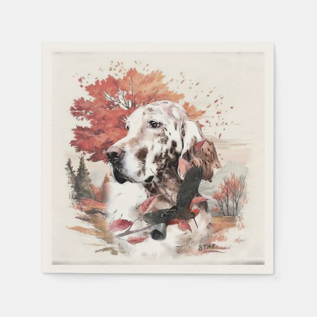 Der englische Setter, Leidensjagd Serviette (Vorderseite)