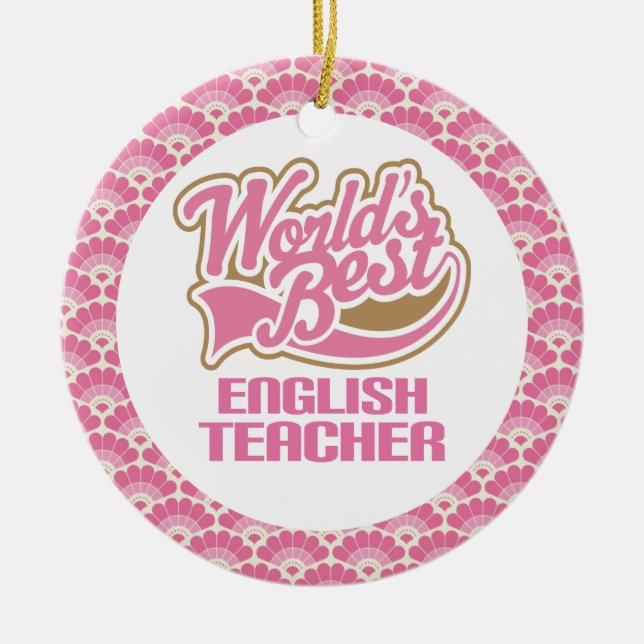 Der Englischlehrer-Geschenk-Verzierung der Welt Keramikornament (Vorne)