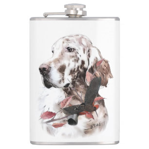 Der English Setter, Leidenschaft Jagd Flachmann