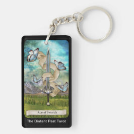 Der entfernte hintere Tarot-Deck-As der Schwerter- Schlüsselanhänger