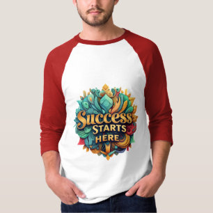 Der Erfolg beginnt hier mit einem lebhaften Motivi T-Shirt