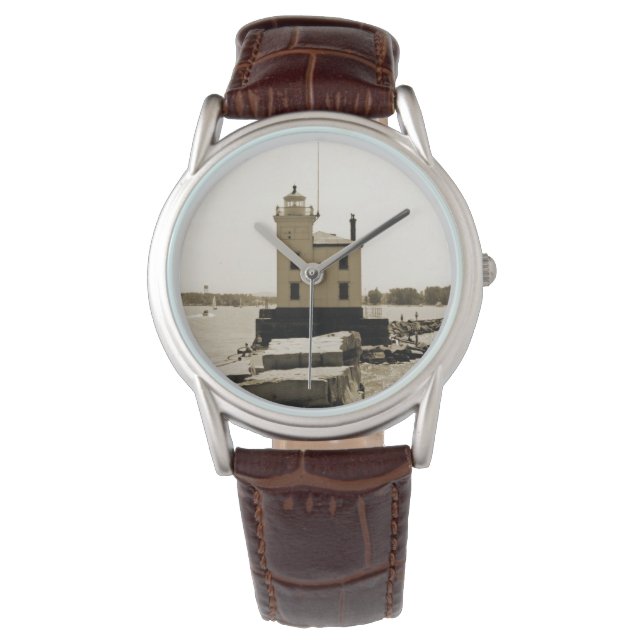 Der Eriesee-Leuchtturm Armbanduhr (Vorderseite)