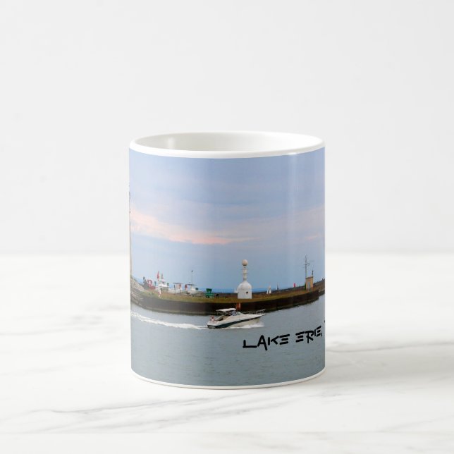 Der Eriesee, Leuchtturm des Büffel-NY Kaffeetasse (Mittel)